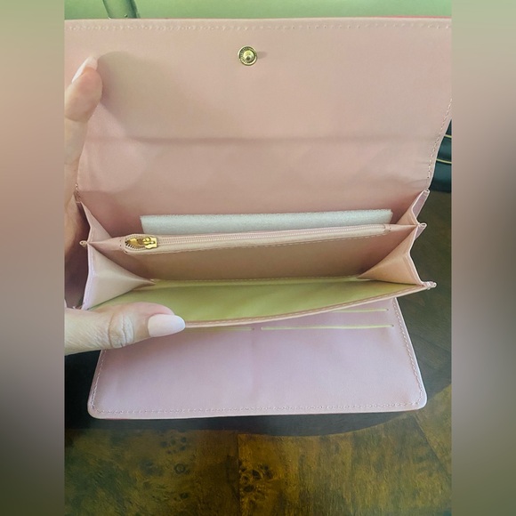 Pink Long Wallet-Vegan Leather - Picture 6 of 7